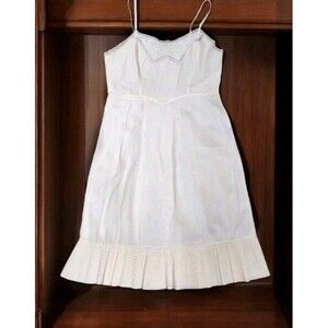 Vintage 1950s Barbizon Full Length Petticoat Lace Accent Side Zip Miss 18 (36 B)